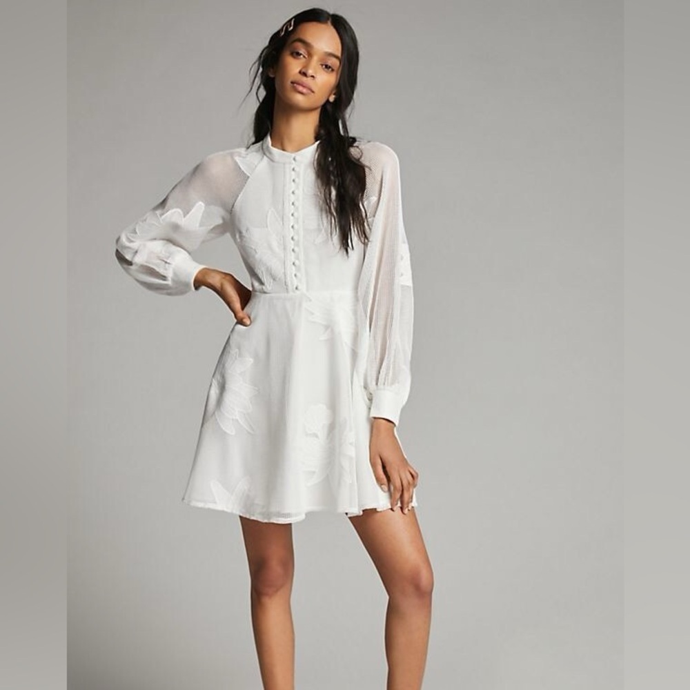 Anthropologie Mare Mare Sabine Embroidered Mini Dress